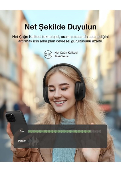 Soundform Isolate Aktif Gürültü Engelleyici Kafaüstü Kulaklık – Siyah, 60 Saat Pil Ömrü, Deri indirimleri