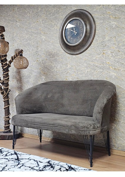 Ikili Teddy Siyah Boyalı Telli Ayak Çay Seti Koltuk Ikili Berjer , Balkon, Salon, Ofis Kahverengi Renk 40,5 Boyut/ebat modelleri