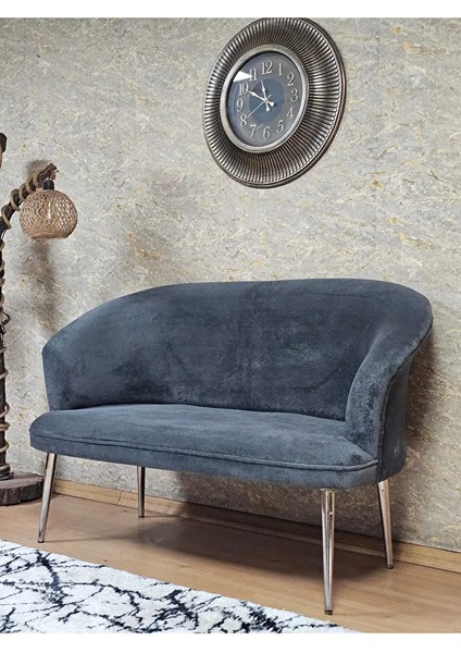 Ikili Teddy Krom Kaplama Sivriltme Ayak Çay Seti Koltuk Ikili Berjer , Balkon, Salon, Ofis Füme Renk 40,5 Boyut/ebat modelleri