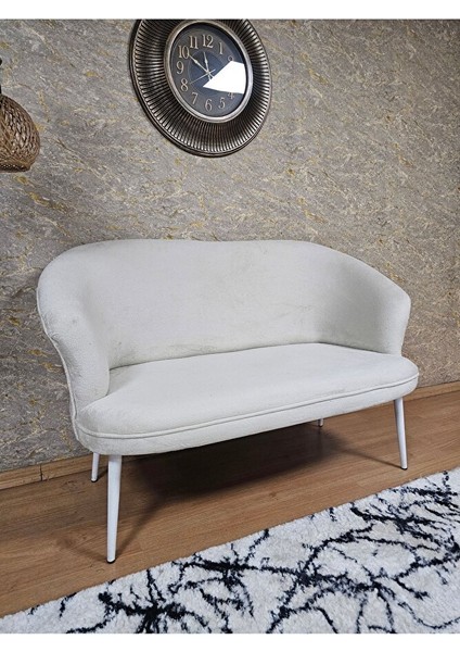 Ikili Teddy Beyaz Boyalı Sivriltme Ayak Çay Seti Koltuk Ikili Berjer , Balkon, Salon, Ofis Krem Renk 40,5 Boyut/ebat fırsatları