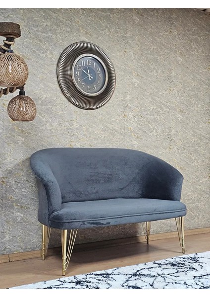 Ikili Teddy Gold Kaplama Telli Ayak Çay Seti Koltuk Ikili Berjer , Balkon, Salon, Ofis Füme Renk 110 x 49 Boyut/ebat fiyatları