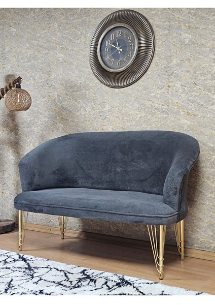 Ikili Teddy Gold Kaplama Telli Ayak Çay Seti Koltuk Ikili Berjer , Balkon, Salon, Ofis Füme Renk 110 x 49 Boyut/ebat modelleri