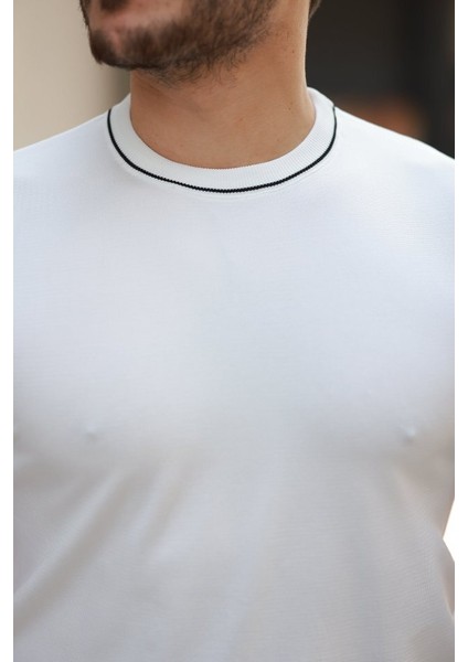 Erkek Bisiklet Yaka Ribanalı Kısa Kollu Tshirt modelleri