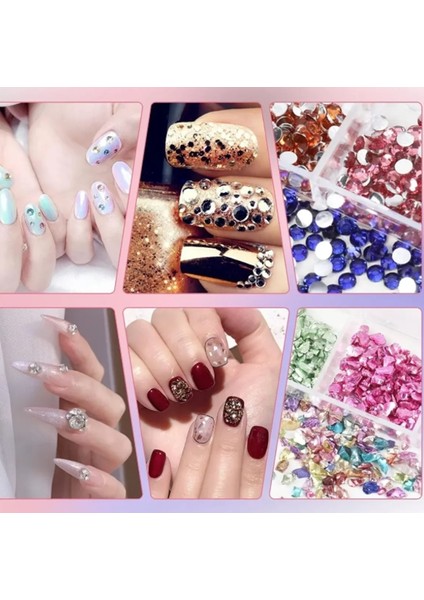 Jel Tırnak Resim Nail Art Tırnak Süsleme Makyaj Için Boyama Fırça Seti Dot Kalem Set (Süs Hediyeli)