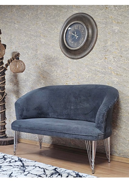 Ikili Teddy Krom Kaplama Telli Ayak Çay Seti Koltuk Ikili Berjer , Balkon, Salon, Ofis Füme Renk 40,5 Boyut/ebat modelleri