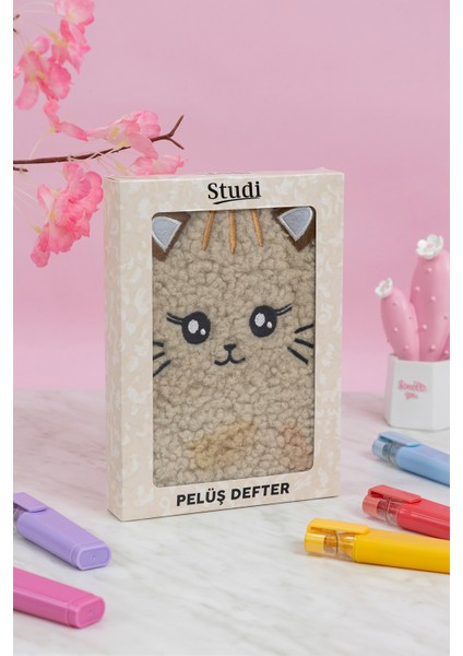 Pelüş ve Eğlenceli Defter - Kedi Figürlü