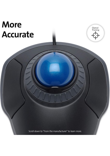 Orbit Trackball, Kablolu Ergonomik Trackball Fare, Kaydırma Halkalı, 40 mm Küre, Windows modelleri