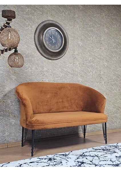 Ikili Teddy Siyah Boyalı Telli Ayak Çay Seti Koltuk Ikili Berjer , Balkon, Salon, Ofis Kiremit Renk 40,5 Boyut/ebat fiyatları