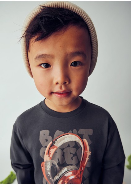 Gri Erkek Çocuk Uzun Kollu Tişört 4080 fiyatları