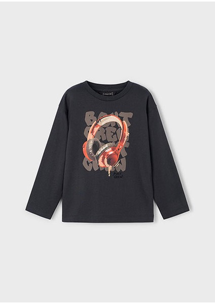 Gri Erkek Çocuk Uzun Kollu Tişört 4080 modelleri