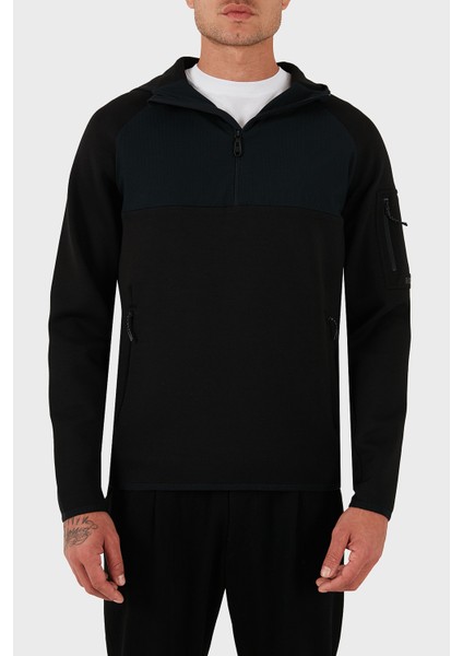 Streç Pamuklu Regular Fit Kapüşonlu Sweat Erkek Sweat 50543921 001