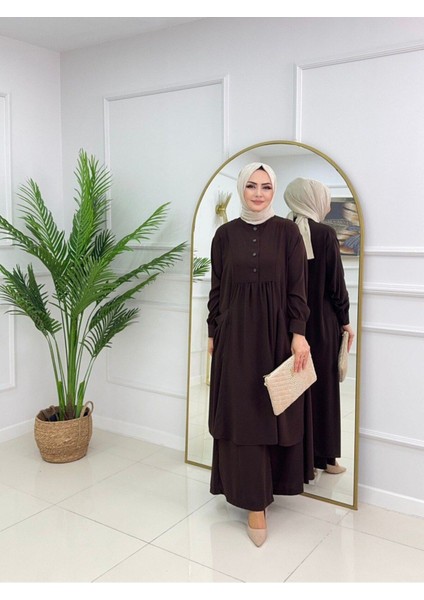 Kadın Tesettür Medine Ipeği 2'li Takım Tunik & Pantolon
