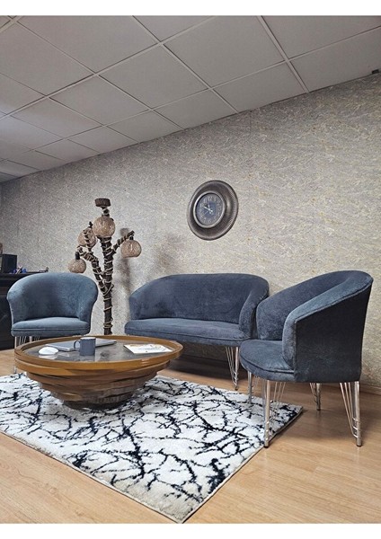 Teddy Takım Krom Kaplama Telli Ayak Çay Seti Koltuk - Berjer , Balkon, Salon, Ofis Füme Renk 40 x 125 Boyut/ebat fırsatları