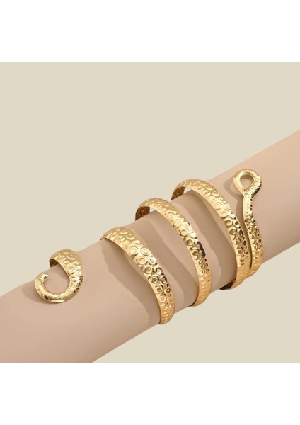 Gümüş-Gold Renk Yılan Desenli Spiral Kol Üstü Bilezik – Ayarlanabilir Vintage Metal Kol Aksesuarı Kadın indirimleri