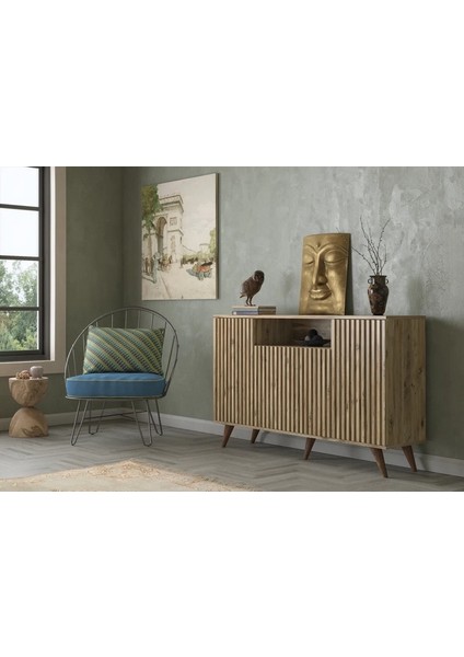 Hunerika Zoledo Zebra Kapak 4 Kapaklı 1 Bölmeli Premium Konsol- Minifiks - Atlantik Çam