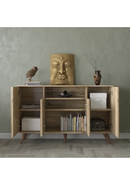 Hunerika Zoledo Zebra Kapak 4 Kapaklı 1 Bölmeli Premium Konsol- Minifiks - Atlantik Çam modelleri