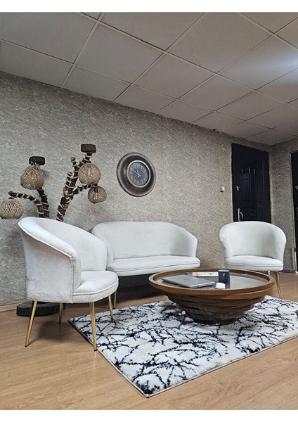 Teddy Takım Gold Kaplama Sivriltme Ayak Çay Seti Koltuk - Berjer , Balkon, Salon, Ofis Krem Renk 40 x 125 Boyut/ebat modelleri