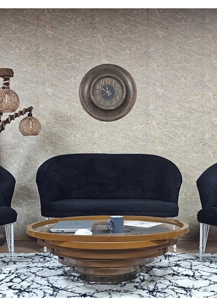 Teddy Takım Beyaz Boyalı Telli Ayak Çay Seti Koltuk - Berjer , Balkon, Salon, Ofis Siyah Renk 40 x 125 Boyut/ebat fiyatları