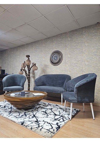 Teddy Takım Beyaz Boyalı Sivriltme Ayak Çay Seti Koltuk - Berjer , Balkon, Salon, Ofis Füme Renk 40 x 125 Boyut/ebat fırsatları