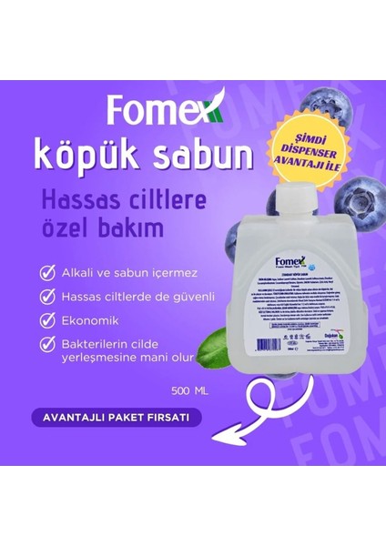 F303 Köpük Sabun 500 ml Standart 9 Adet + F205 Köpük Sabun Aparatı Beyaz 500 ml 1 Adet fiyatları