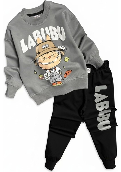 Labubu Desenli Erkek Çocuk Gri Renk Eşofman Takım fiyatları