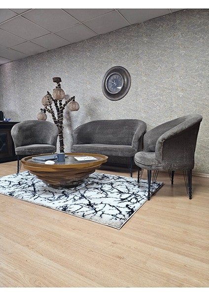 Teddy Takım Siyah Boyalı Telli Ayak Çay Seti Koltuk - Berjer , Balkon, Salon, Ofis Kahverengi Renk 40 x 125 Boyut/ebat fırsatları