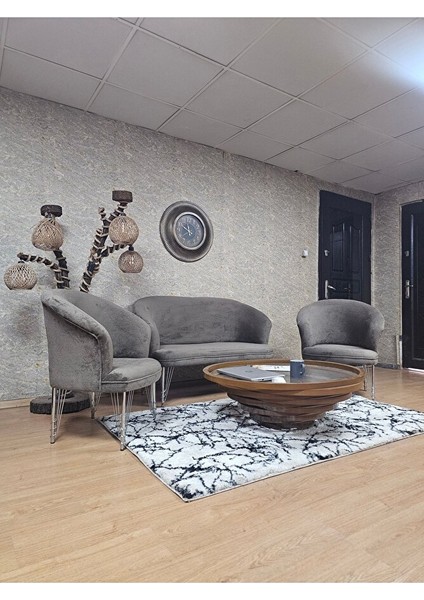 Teddy Takım Krom Kaplama Telli Ayak Çay Seti Koltuk - Berjer , Balkon, Salon, Ofis Kahverengi Renk 40 x 125 Boyut/ebat modelleri