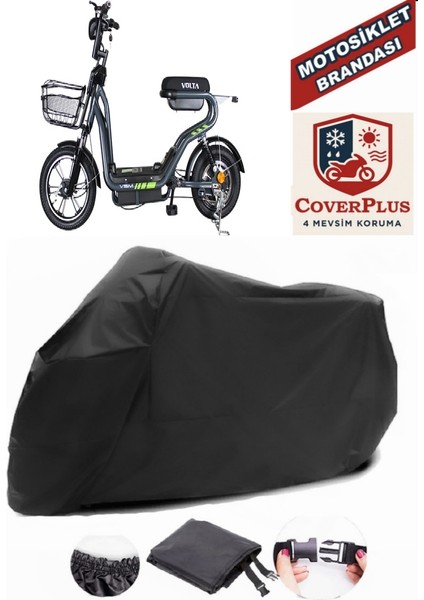 Volta Vsm Branda Siyah Motosiket Brandası Motor Örtüsü Çadır Su Geçirmez Motosiklet Kılıfı Motor Brandası,lastikli,taşıma Torbalı
