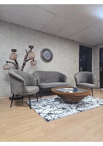 Teddy Takım Siyah Boyalı Sivriltme Ayak Çay Seti Koltuk - Berjer , Balkon, Salon, Ofis Kahverengi Renk 40 x 125 Boyut/ebat modelleri