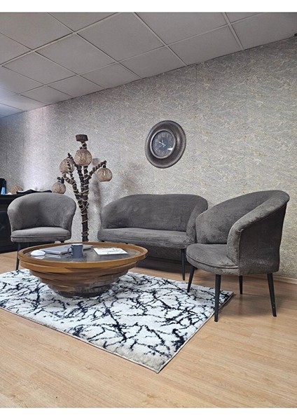 Teddy Takım Siyah Boyalı Sivriltme Ayak Çay Seti Koltuk - Berjer , Balkon, Salon, Ofis Kahverengi Renk 40 x 125 Boyut/ebat fırsatları