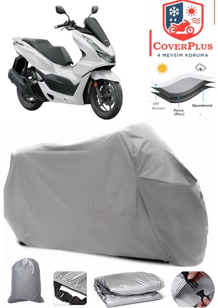 Honda PCX125 Branda Gri Motosiket Brandası Motor Örtüsü Çadır Su Geçirmez Motosiklet Kılıfı Motor Brandası,lastikli,taşıma Torbalı