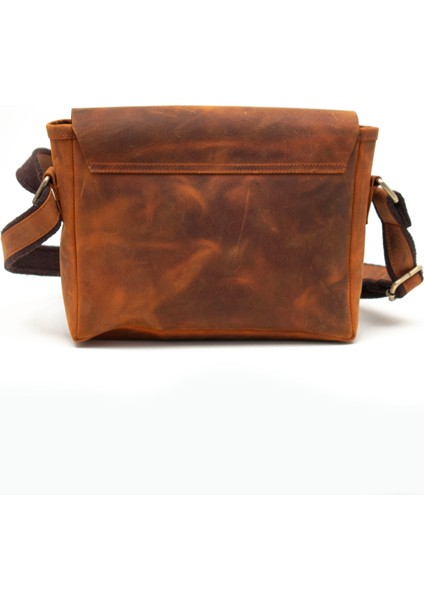 DESIGN01 Hakiki Eskitme Deri Kahve - Taba Unisex Postacı Çanta indirimleri
