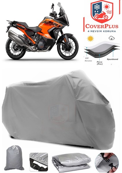Ktm 1290 Super Adventure T Branda Gri Motosiket Brandası Motor Örtüsü Çadır Su Geçirmez Motosiklet Kılıfı Motor Brandası,lastikli,taşıma Torbalı