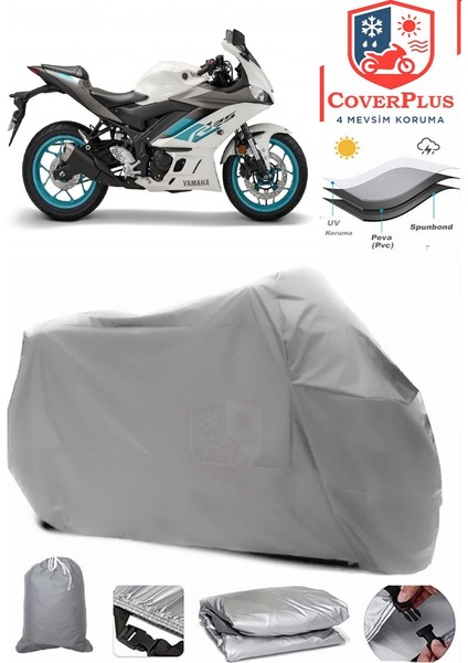 Yamaha Yzf R25 Abs Branda Gri Motosiket Brandası Motor Örtüsü Çadır Su Geçirmez Motosiklet Kılıfı Motor Brandası,lastikli,taşıma Torbalı