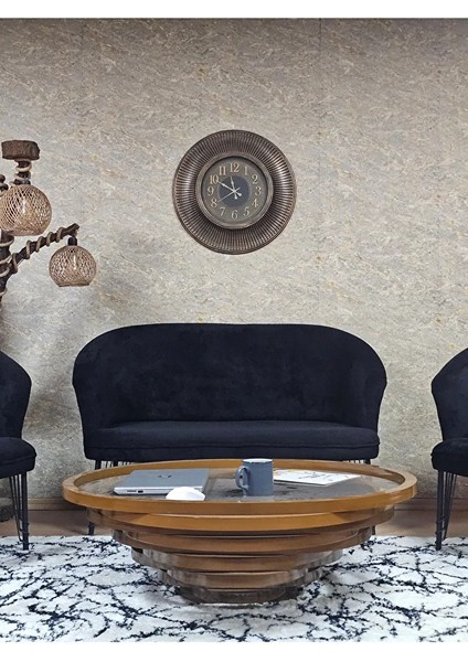 Teddy Takım Siyah Boyalı Telli Ayak Çay Seti Koltuk - Berjer , Balkon, Salon, Ofis Siyah Renk 40 x 125 Boyut/ebat fiyatları