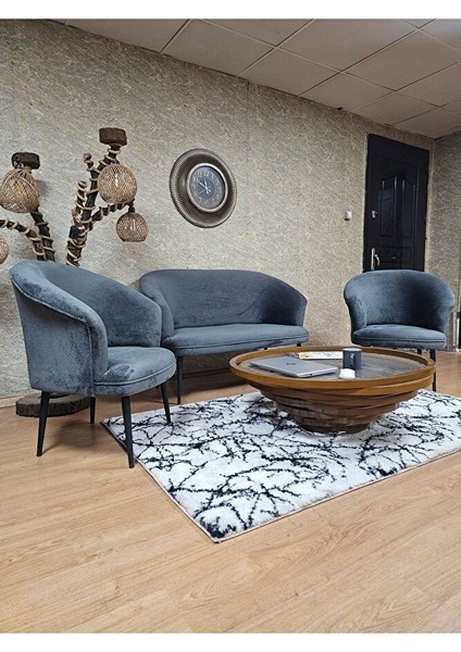 Teddy Takım Siyah Boyalı Sivriltme Ayak Çay Seti Koltuk - Berjer , Balkon, Salon, Ofis Füme Renk 40 x 125 Boyut/ebat modelleri