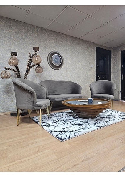 Teddy Takım Gold Kaplama Telli Ayak Çay Seti Koltuk - Berjer , Balkon, Salon, Ofis Kahverengi Renk 40 x 125 Boyut/ebat modelleri