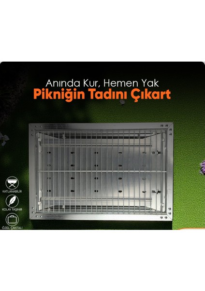 Miraç 45X30CM Katlanır Mangal Çantalı Lazer Kesim Orta Boy modelleri