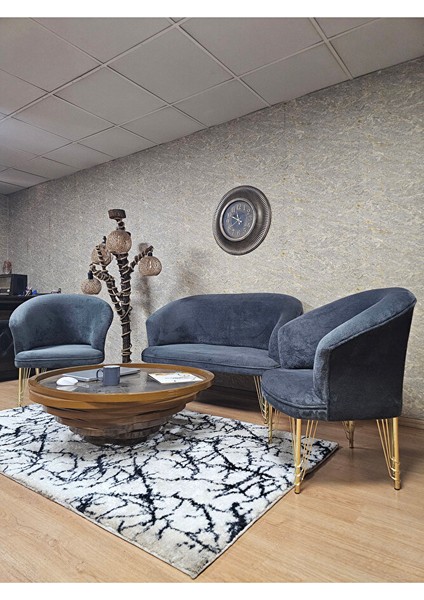 Teddy Takım Gold Kaplama Telli Ayak Çay Seti Koltuk - Berjer , Balkon, Salon, Ofis Füme Renk 40 x 125 Boyut/ebat fırsatları