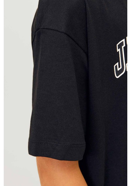 Jjecaleb Varsıty Tee Ss O Siyah Erkek Çocuk Kısa Kol T-Shirt