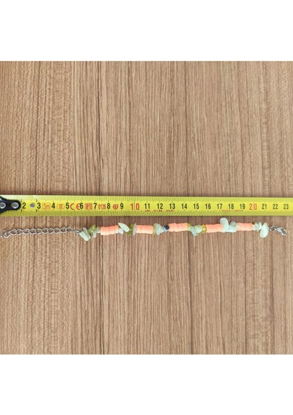 Yeşim Taşı & Somon Heishi Boncuklu El Yapımı Bileklik