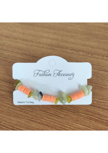 Yeşim Taşı & Somon Heishi Boncuklu El Yapımı Bileklik modelleri