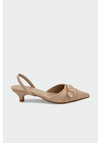 Dudi Nude Kemer Detaylı Kadın Topuklu Ayakkabı