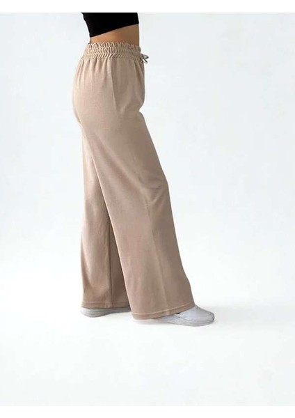 Double Face Bol Paça Bayan Eşofman Krem Renk indirimleri