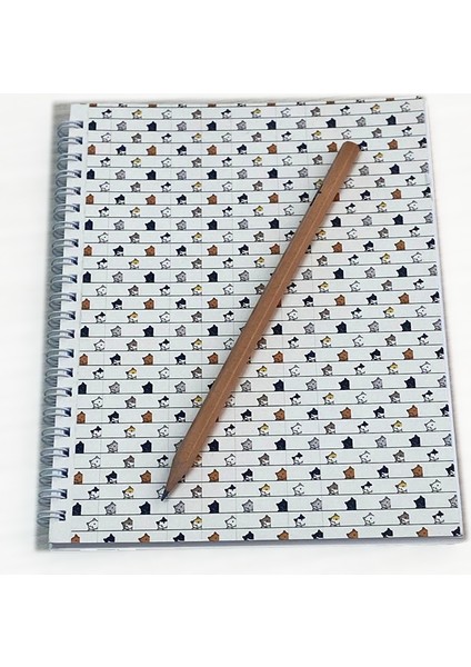 Kedi Severlere Özel Çizgili Okul Defteri(2 Ad.)