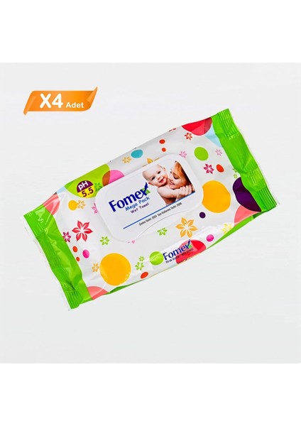 Islak Mendil 72 Yaprak 4 Adet