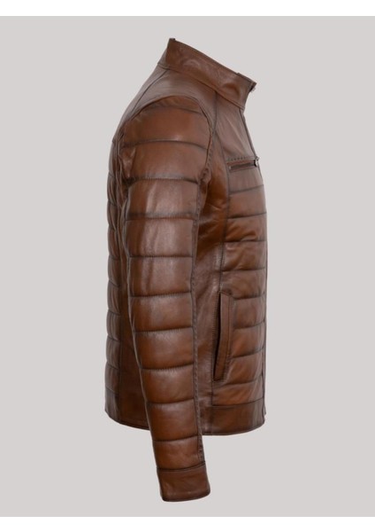 Hakiki Kuzu Derisi Kahverengi Erkek Deri Mont Komple Işlemeli 4cepli Deri Ceket modelleri