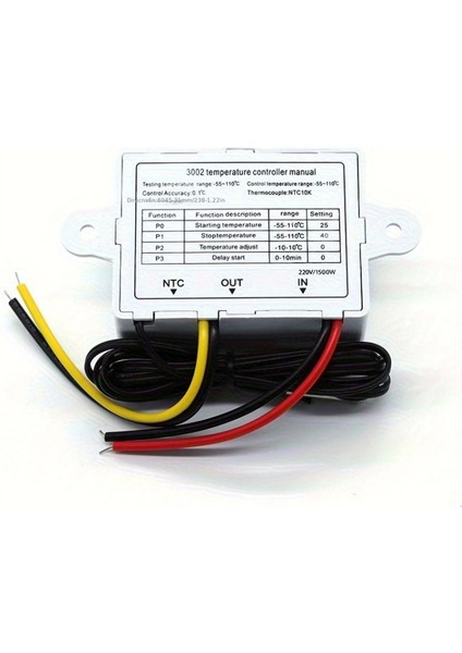 Dijital Termostat XH-W3002 LED Ekranlı Sıcaklık Kontrol Cihazı 220V