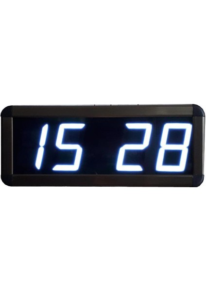 Wifi Senkronize Dijital LED Duvar ve Masa Saati – Otomatik Internet Saat Ayarlı, Beyaz Led, 15X37 cm