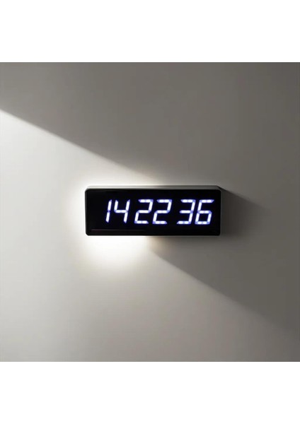 Wifi Senkronize Saniyeli Dijital LED Duvar ve Masa Saati – Otomatik Internet Saat Ayarlı, Beyaz Led, 15X50 cm modelleri
